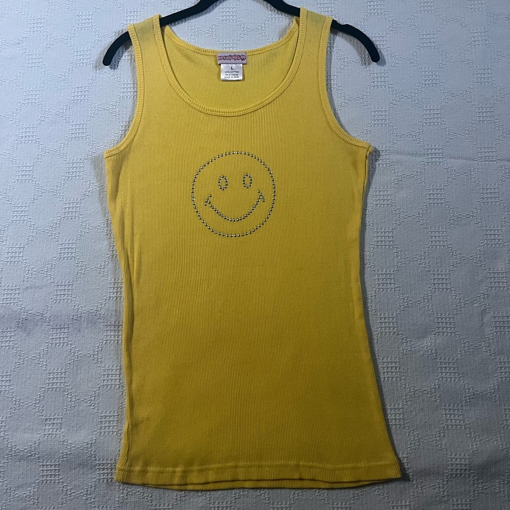 bedazzled smiley tank